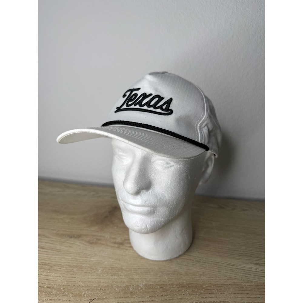 Burlebo Texas Rope Hat White Black Script‎ Snapback Adult Cap 959380